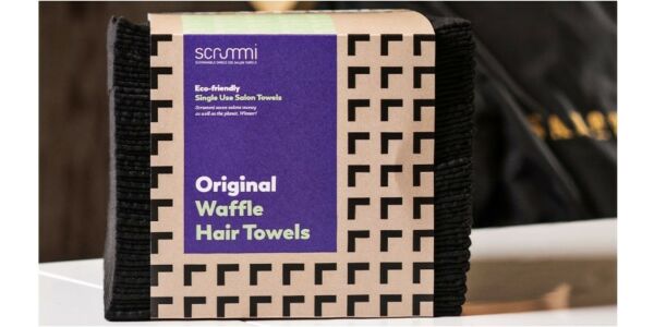 Scrummi De Luxe Waffle Black Hair Towels 80x40cm 50 stuks